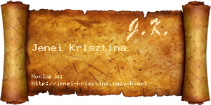 Jenei Krisztina névjegykártya